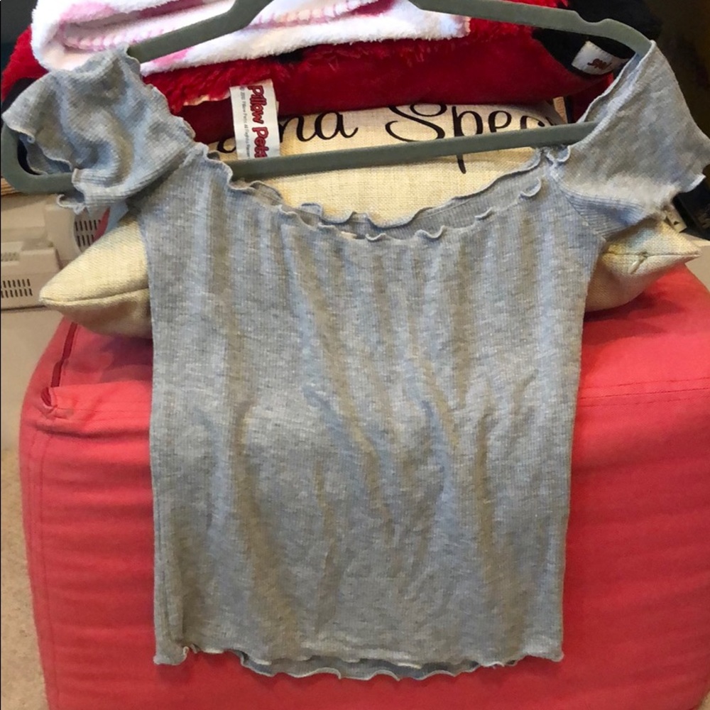 Ribbed off the shoulder top